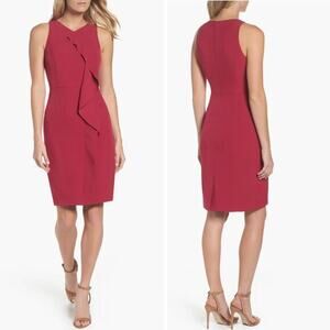 New!  Adrianna Papell  pink Stretch Crepe‎ V-Neck Sheath dress plus size 22W